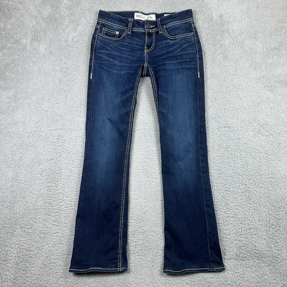BKE Stella Bootcut Jeans Womens 26L (Fits 28x30) Dark Wash Stretch‎ Denim ABK408
